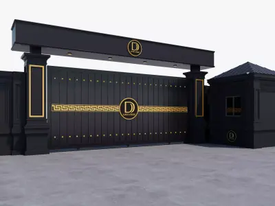Main Site Entrance Gate Door 2 3D model