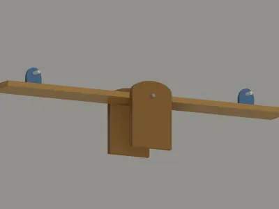 Seesaw Low Poly Low-poly 3D model