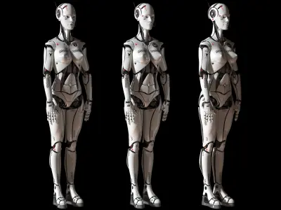 Robotic girl 3D model 3D model