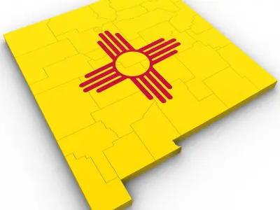 New Mexico Political Map 3D model
