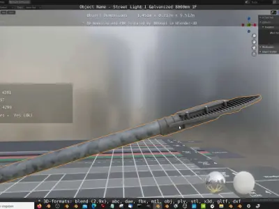 Street Light 1 Galvanized 8000mm 1F Low-poly 3D model