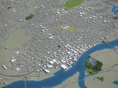 Wilmington - North Carolina Low-poly 3D model