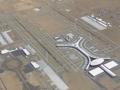 Jeddah - King Abdulaziz Airport Low-poly 3D model