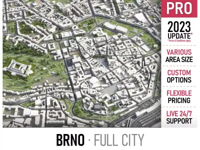 Brno - city Low-poly 3D model