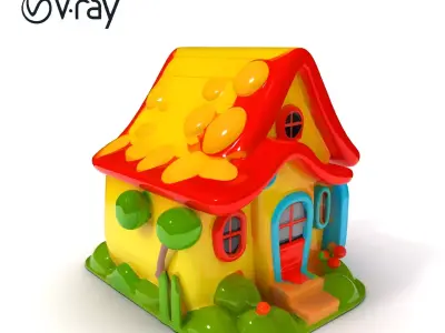 Cartoon House Model Pack for Animation and Games Low-poly 3D model