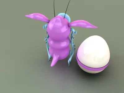 Alien Bunny Happy Easter 3D model