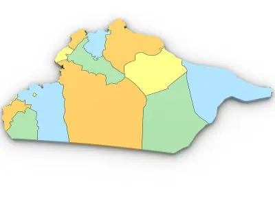 3d Political Map of Syria 3D model
