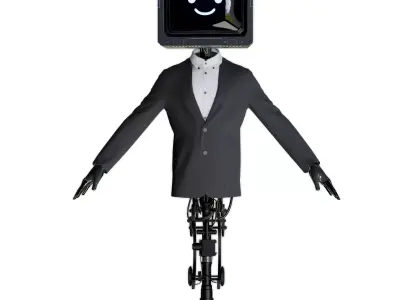 ECHO UNIT TV Head Robot Character Low-poly 3D model