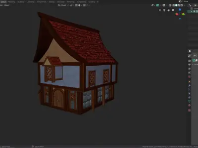 Medieval House Low-poly 3D model