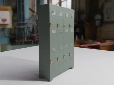Steel Cabinet for Locker Room - Armario de lata - Vestiario Low-poly 3D model