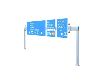 Highway Sign 05 Low-poly 3D model