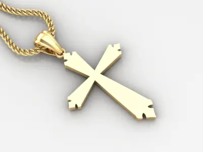 Light Gold 18K Cross Pendant 1CP097 3D print model purchase