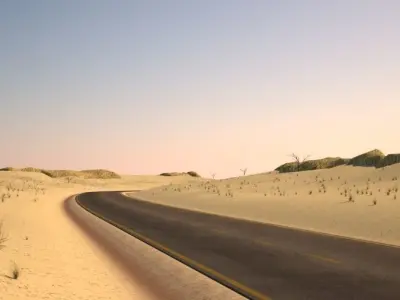Tileable desert road 3D model