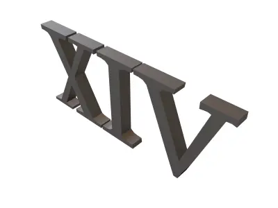 Roman Numerals 14 v1 001 Low-poly 3D model