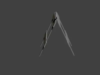 Road Construction Sign Low-poly 3D model