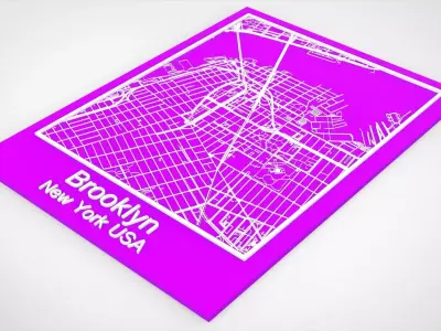 Streets and roads  Brooklyn New York USA 3D model