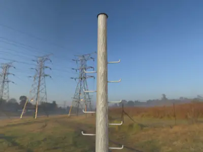 Wood Poles With Ladder - Object 004 Low-poly 3D model