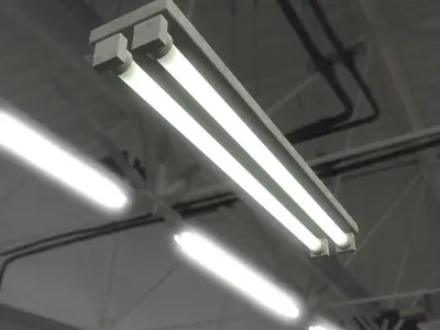 Fluorescent Light Low-poly 3D model