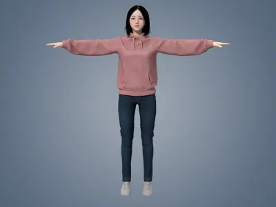 Girl Rigged 3D model 3D model Low-poly 3D model