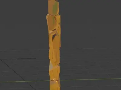  cartooney wooden wall with window Low-poly 3D model