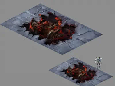 Laser-damaged pavement 01 3D model