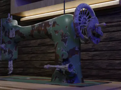 sewing machine old modeling 3D model