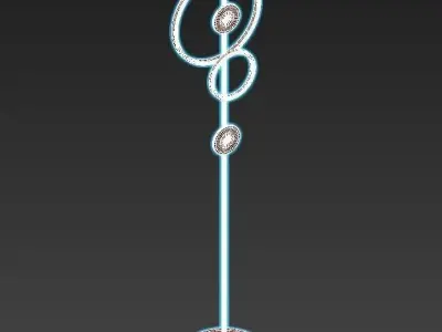 halgerd floor lamp with circles 3D model