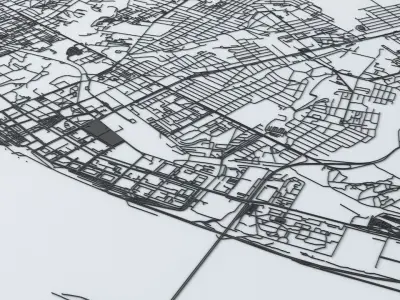 Volgograd Road Network and Streets 3D model