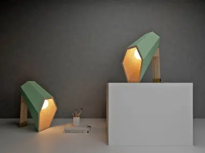 Hexagon Table Light Low-poly 3D model