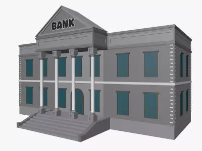 Cartoon Bank 3D model