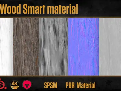 23 wood smart material PBR game ready Texture