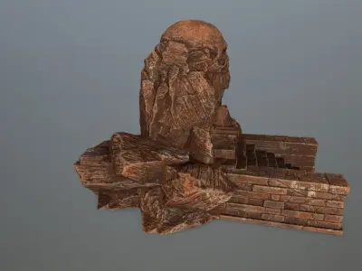 skull cave Low-poly 3D model