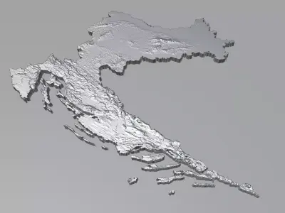 Croatia Hrvatska Country Terrain 3D model