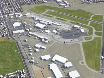 Adelaide Airport Low-poly 3D model