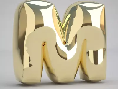 M Balloon Gold 3D model