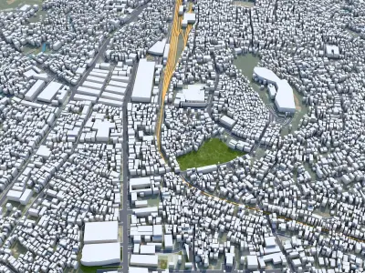 Bandar Lampung Indonesia 25km AI Low-poly 3D model