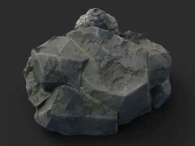 Rock Buddha 1009 - Grey Jagged Stone Low-poly 3D model