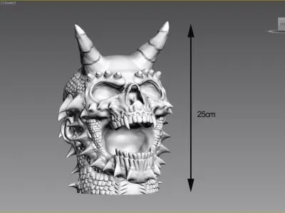 Skull dragon headphone Stand Cyborg Headset Stand Perfect Gamer  3D print model