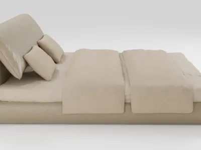 Exquisite Italian bed in the style of eclectic minimalism 3D model