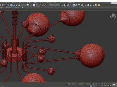 Modern Chandelier Metal Globe Shaped Chandelier Low-poly 3D model