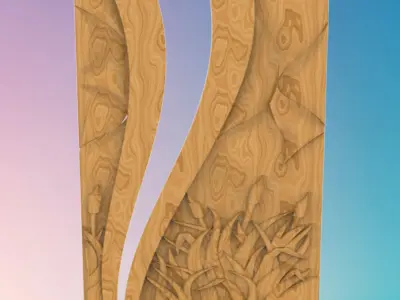 Reed Door decor  3D MODEL STL FILE FOR CNC ROUTER LASER  3D print model