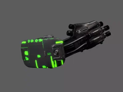 Cyber Eye Scanner - Sci-Fi Augmented HUD Implant Low-poly 3D model