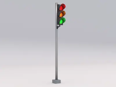 Traffic Light LED 2 Low-poly 3D model