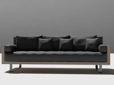 Modern minimalistic sofa 3d model  Free 3D model