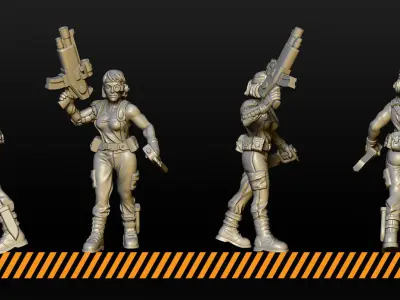 Female Jungle Fighters  3D print model