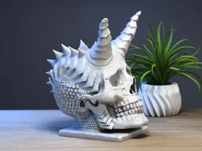 Skull dragon pen holder Cyborg pen holder 3D print model