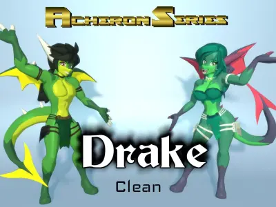 Acheron Drake Clean Low-poly 3D model