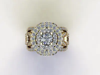Women ring 2020 new design cad file light gold R46 3D model