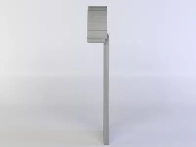 Door wooden floor lamp Low-poly 3D model