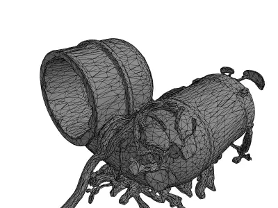 Modular Rusted Overgrown Industrial Pipe Low-poly 3D model